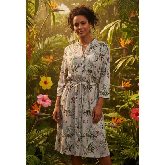 Robert Louis Pink Tiger Print Dress Size L - Picture 9 of 12